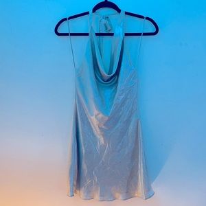 ZARA METALLIC DRAPED DRESS NWT